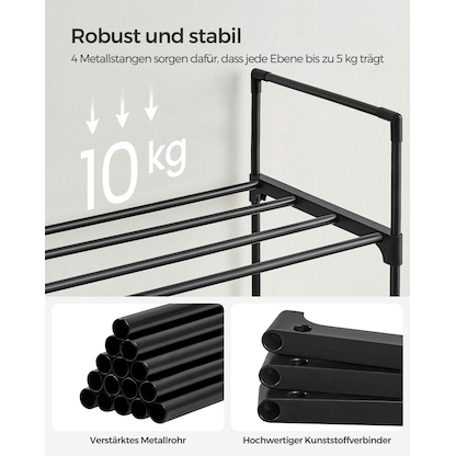 Artikelbild 11 für SONGMICS Schuhregal schwarz 92,0 x 30,0 x 55,0 cm, 1 St., Artikelnummer 260879