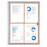Artikelbild 1 für Showdown® Displays Schaukasten Economy XS Kork silber 4x DIN A4 49,1 x 2,6 x 65,5 cm, 1 St., Artikelnummer 361915