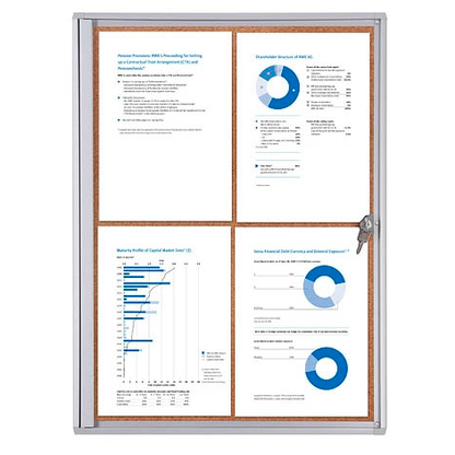 Artikelbild für Showdown® Displays Schaukasten Economy XS Kork silber 4x DIN A4 49,1 x 2,6 x 65,5 cm, 1 St., Artikelnummer 361915
