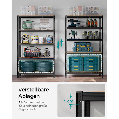 Artikelbild 5 für SONGMICS Schwerlastregal GLR060B01 schwarz 120,0 x 60,0 x 200,0 cm, Artikelnummer 290177