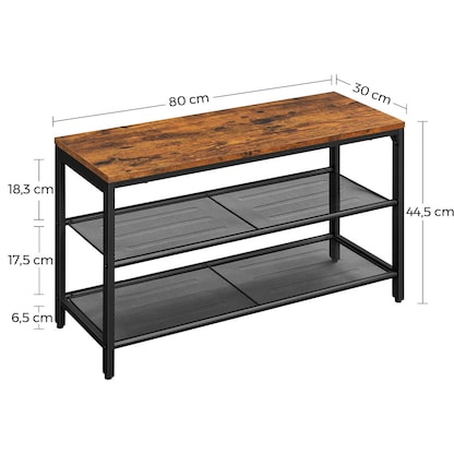 Artikelbild 2 für VASAGLE Schuhbank LBS74X braun, schwarz Holz 80,0 cm, Artikelnummer 439347