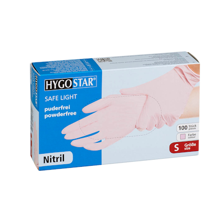 Artikelbild für HYGOSTAR unisex Einmalhandschuhe SAFE LIGHT rosa Größe S, 100 St., Artikelnummer 228239
