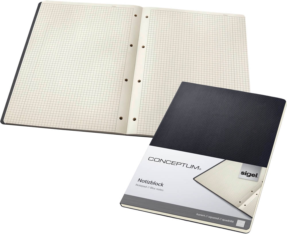 SIGEL Conceptum Spiraalnotitieboek – A4, Gelinieerd, Donkerblauw, Met Hardcover En Opbergvakje