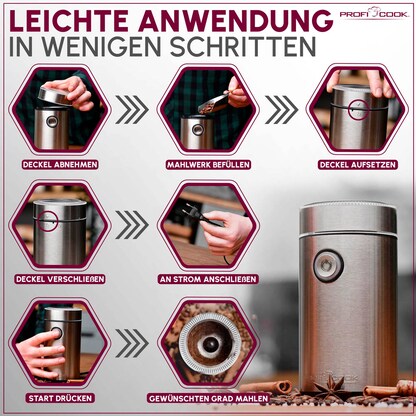 Artikelbild 9 für ProfiCook PC-KSW 1216 Kaffeemühle silber 150 W, Artikelnummer 299619