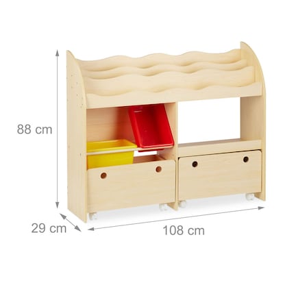 Artikelbild 5 für relaxdays Kinderregal Holzoptik 108,0 x 29,0 x 88,0 cm, 1 St., Artikelnummer 519914