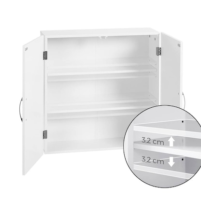 Artikelbild 3 für VASAGLE Bad-Hängeschrank weiß 60,0 x 18,0 x 60,0 cm, Artikelnummer 438378