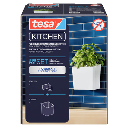 Artikelbild 3 für tesa Kräutertopf-Set weiß, 1 Set, Artikelnummer 554893