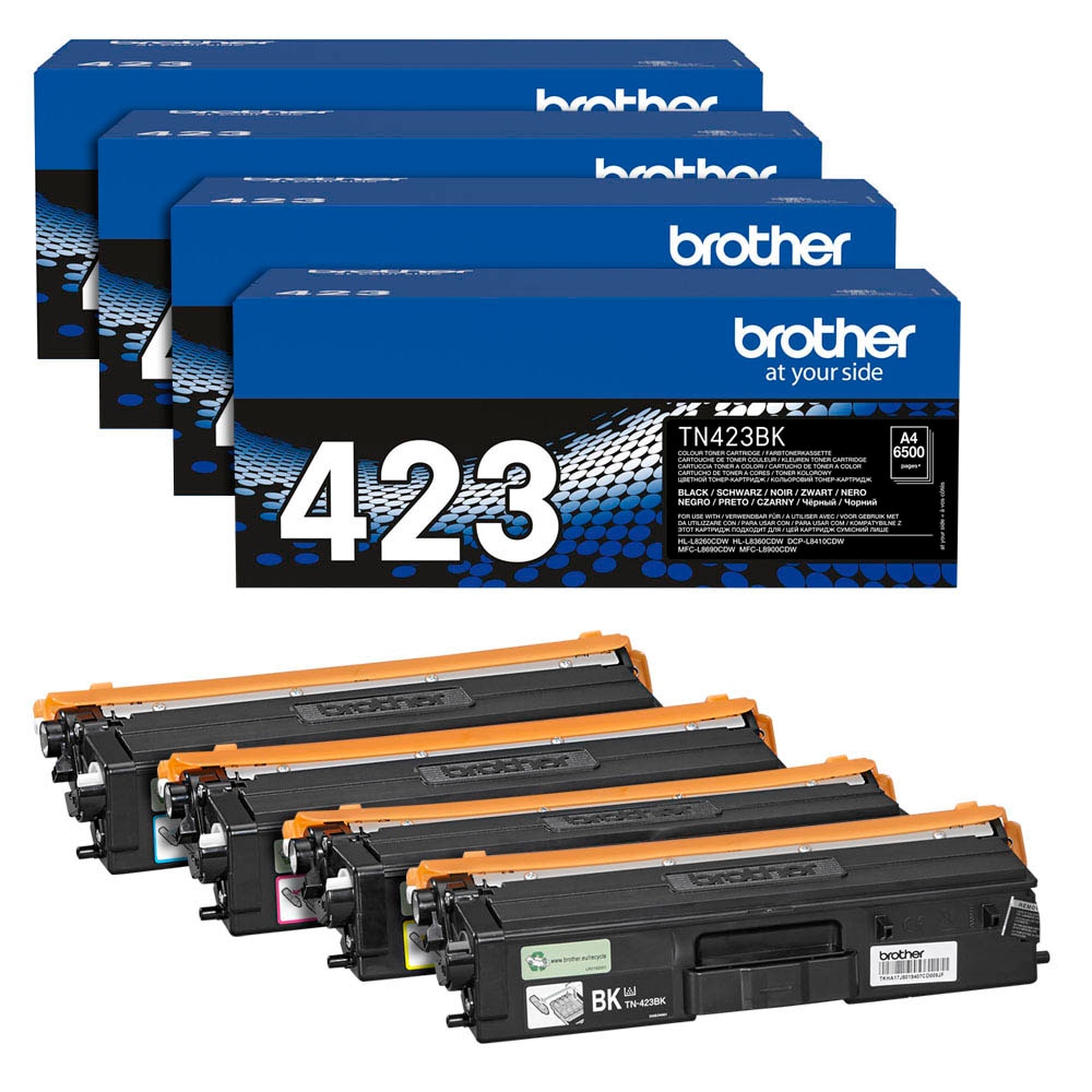 brother TN-423BK/C/M/Y schwarz, cyan, magenta, gelb Toner, 4er-Set ...