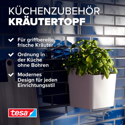 Artikelbild 4 für tesa Kräutertopf-Set weiß, 1 Set, Artikelnummer 554893