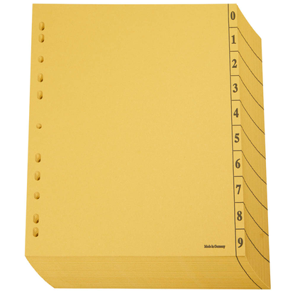 Artikelbild 2 für Trennblätter DIN A4 0-9 gelb, 250 g/qm, 100 St., Artikelnummer 203299