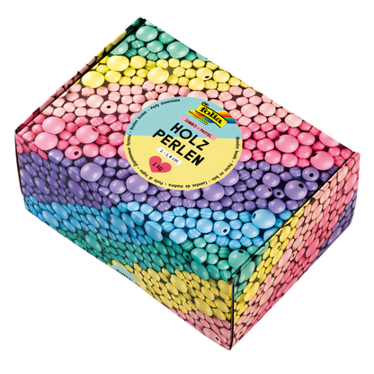 Artikelbild 3 für folia Holzperlen PASTEL mehrfarbig 2.000 St., Artikelnummer 692839