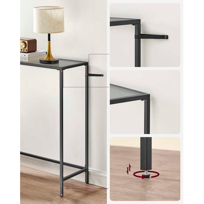 Artikelbild 7 für VASAGLE Konsolentisch rechteckig Glas schwarz 100,0 x 20,0 x 80,0 cm, 1 St., Artikelnummer 760043