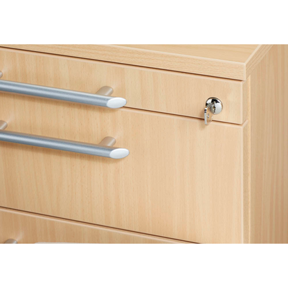 Artikelbild 5 für HAMMERBACHER Gradeo Standcontainer ahorn 4 Auszüge Kunststoff-Relinggriff silber 42,8 x 80,0 x 72,0 - 76,0 cm, Artikelnummer 629182