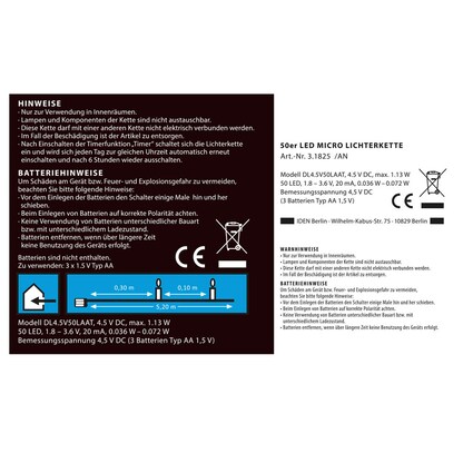 Artikelbild 13 für Idena 50er Micro LED Lichterkette silber 5,2 m, 1 St., Artikelnummer 638397