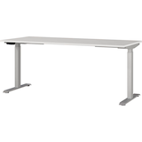 Artikelbild 1 für GERMANIA Agenda Office höhenverstellbarer Schreibtisch lichtgrau rechteckig, T-Fuß-Gestell silber 180,0 x 80,0 cm, Artikelnummer 385338