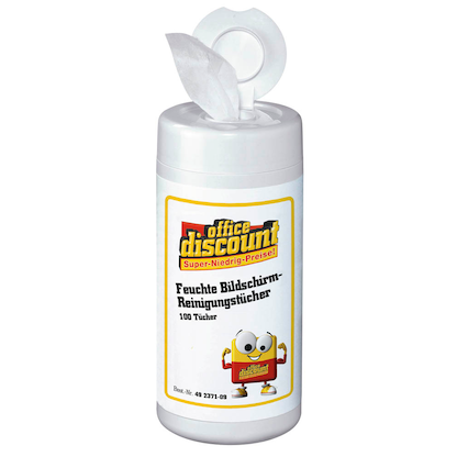 Artikelbild für office discount Bildschirm-Reinigungstücher 1-lagig weiß, 1 St., Artikelnummer 492371