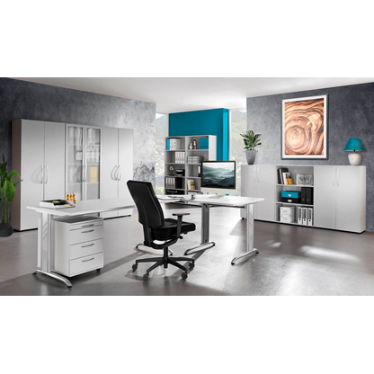 Artikelbild 7 für HAMMERBACHER Aktenschrank Altus, V4100/5/5/BM lichtgrau 4 Fachböden 80,0 x 33,0 x 188,0 cm, Artikelnummer 210690