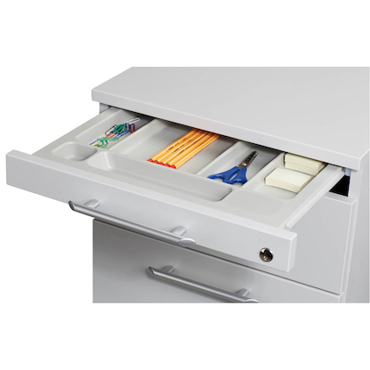 Artikelbild 10 für HAMMERBACHER Gradeo Standcontainer lichtgrau 4 Auszüge Kunststoff-Relinggriff silber 42,8 x 80,0 x 72,0 - 76,0 cm, Artikelnummer 385914