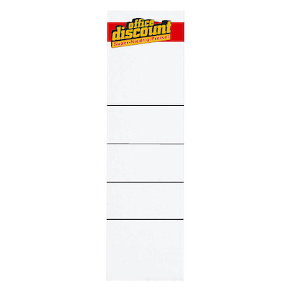 Artikelbild für office discount Ordneretiketten weiß für bis zu 8,0 cm Rückenbreite, 10 St., Artikelnummer 868547