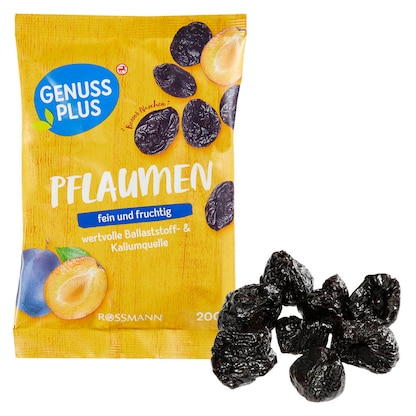 Artikelbild für GENUSS PLUS PFLAUMEN Trockenfrüchte 200,0 g, Artikelnummer 667382