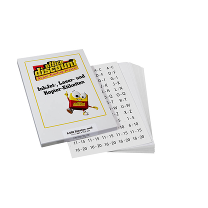 Artikelbild für office discount Etiketten weiß 38,1 x 21,2 mm, 100 Blatt, Artikelnummer 711507