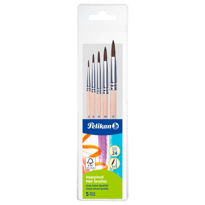 Artikelbild für Pelikan Starter-Set Haarpinsel Größe 2, 6, 8, 10, 12, 5-teilig, Artikelnummer 574238