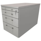 Artikelbild 1 für fm Sidney Rollcontainer lichtgrau 4 Auszüge 43,4 x 80,0 x 54,0 cm, Artikelnummer 137673