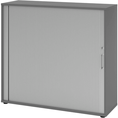 Artikelbild für HAMMERBACHER Popular Rollladenschrank grafit, silber 2 Fachböden 120,0 x 40,0 x 110,0 cm, Artikelnummer 991737