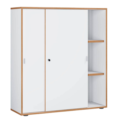 Artikelbild 5 für VCM my office Schiebetürenschrank Salia, 920791 honig-eiche, weiß 2 Fachböden 100,0 cm 37,4 cm, Artikelnummer 364608