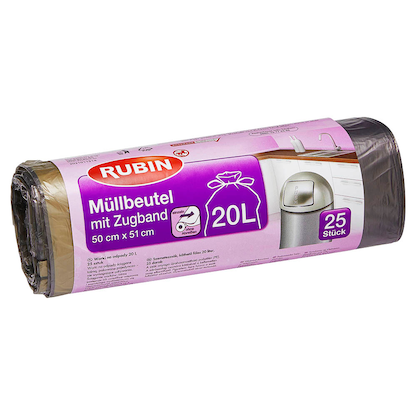 Artikelbild 2 für RUBIN Müllbeutel 20,0 l schwarz, 25 St., Artikelnummer 213262