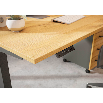 Artikelbild 8 für GERMANIA Agenda Home höhenverstellbarer Schreibtisch grandson-eiche rechteckig, T-Fuß-Gestell schwarz 180,0 x 80,0 cm, Artikelnummer 385348