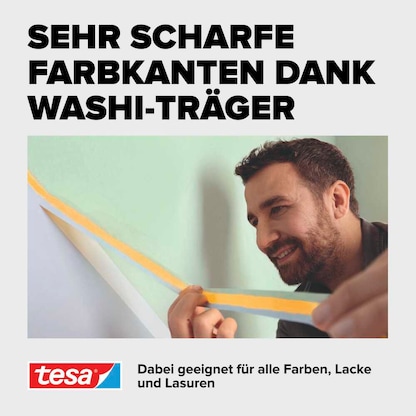 Artikelbild 3 für tesa PERFECT+ Kreppband orange 19,0 mm x 50,0 m 1 Rolle, Artikelnummer 724227