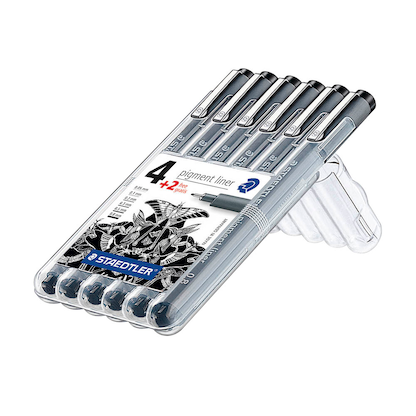 Artikelbild 2 für STAEDTLER pigment liner 308 Fineliner schwarz 0,05 + 0,1 + 0,3 + 0,5 + 0,8 mm, 6 St., Artikelnummer 347411
