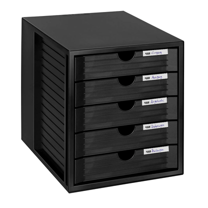 Artikelbild für HAN Schubladenbox System-Box schwarz 1450-13D, DIN A4 mit 5 Schubladen, 1 St., Artikelnummer 359000