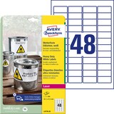 Artikelbild 1 für AVERY Zweckform wetterfeste Folienetiketten L4778-20 weiß 45,7 x 21,2 mm, 20 Blatt, Artikelnummer 479394