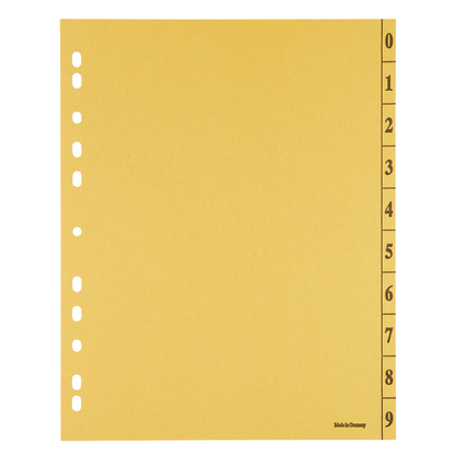 Artikelbild 3 für Trennblätter DIN A4 0-9 gelb, 250 g/qm, 100 St., Artikelnummer 203299