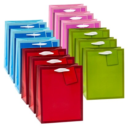 Artikelbild für TSI Geschenktüten TREND MIT RAHMEN blau, rosa, rot, grün 18,0 x 23,0 cm, 12 St., Artikelnummer 651689