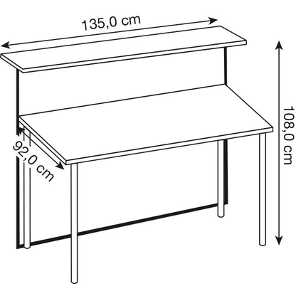 Artikelbild 2 für Kerkmann Empfangstheke gerade, weiß, nussbaum 135,0 x 92,0 x 108,0 cm, Artikelnummer 261659