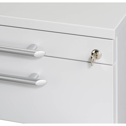 Artikelbild 9 für HAMMERBACHER Gradeo Standcontainer lichtgrau 4 Auszüge Kunststoff-Relinggriff silber 42,8 x 80,0 x 72,0 - 76,0 cm, Artikelnummer 385914