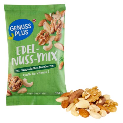 Artikelbild für GENUSS PLUS EDEL-NUSS-MIX Nüsse 150,0 g, Artikelnummer 801854