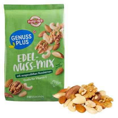 Artikelbild für GENUSS PLUS EDEL-NUSS-MIX Nüsse 500,0 g, Artikelnummer 801917