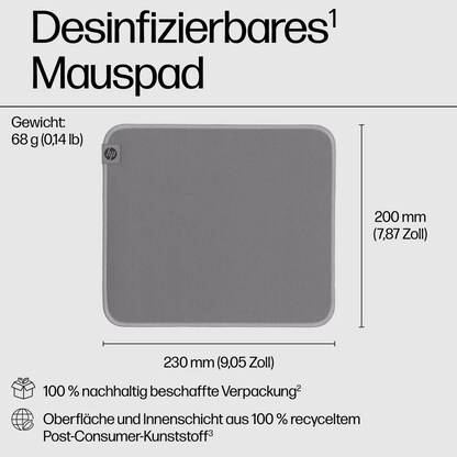 Artikelbild 8 für HP Mousepad 100 grau, Artikelnummer 505807