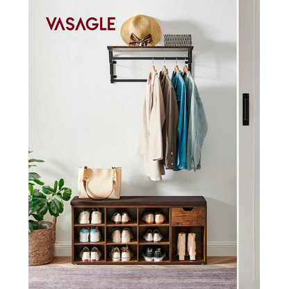 Artikelbild 5 für VASAGLE Schuhbank LHS024T01V1 vintagebraun, dunkelbraun Holz 104,0 cm, Artikelnummer 760128