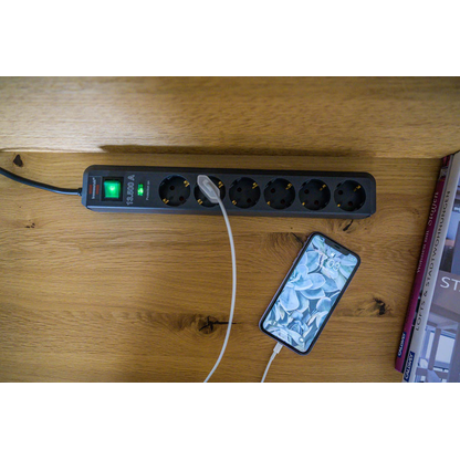 Artikelbild 8 für brennenstuhl Eco-Line 6-fach Steckdosenleiste mit Überspannungsschutz 5,0 m grau, Artikelnummer 554701