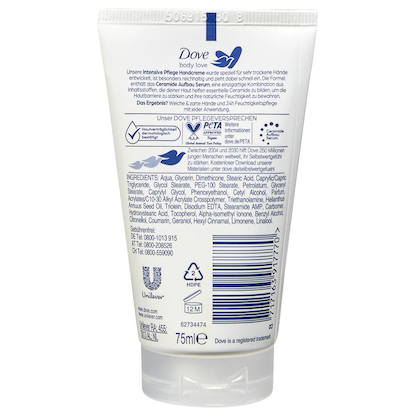 Artikelbild 4 für Dove Intensive Pflege Handcreme 75,0 ml, Artikelnummer 538227