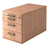 Artikelbild 1 für HAMMERBACHER Haziender Rollcontainer nussbaum 4 Auszüge 42,8 x 80,0 x 51,2 cm, Artikelnummer 215347