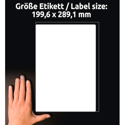Artikelbild 5 für AVERY Zweckform Versandetiketten L7167-100 weiß 199,6 x 289,1 mm, 100 Blatt, Artikelnummer 358051