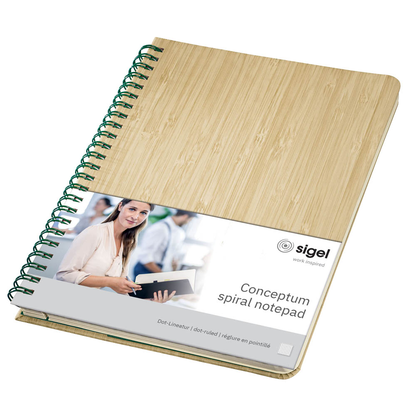 SIGEL Notizbuch Bambus ca. DIN A5 punktkariert, beige Hardcover 160 Seiten,  1 St. | office discount
