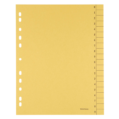 Artikelbild 4 für Trennblätter DIN A4 0-9 gelb, 250 g/qm, 100 St., Artikelnummer 203299