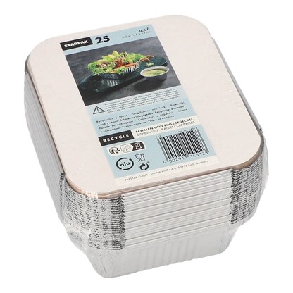 Artikelbild 3 für STARPAK Aluschalen mit Deckel silber 500 ml, 25 St., Artikelnummer 242861